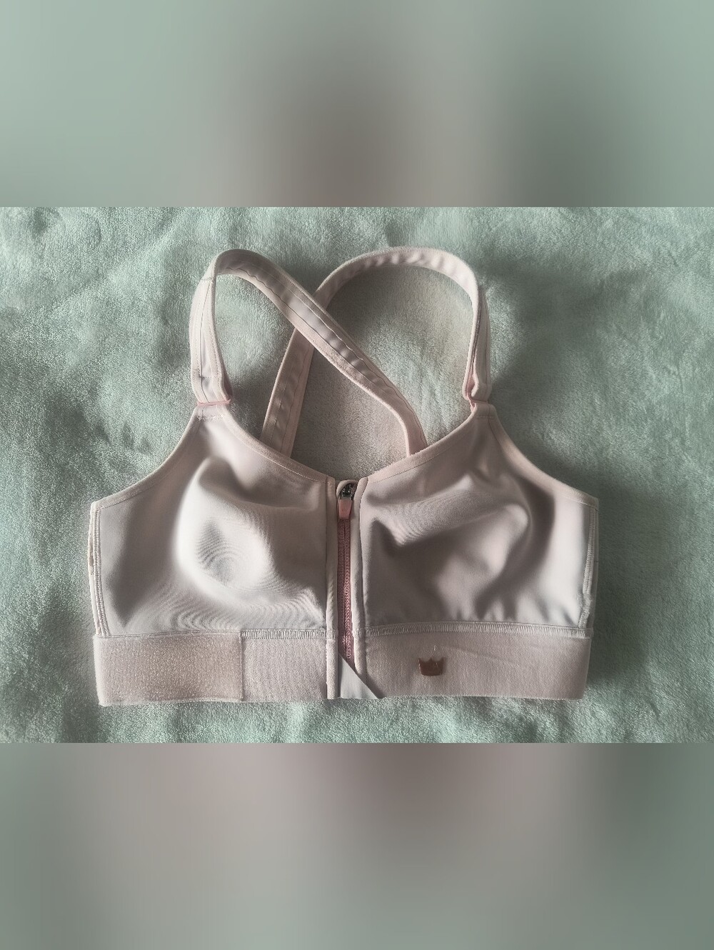 SHEFIT Luxe Zip Front High Support Wireless Sports Bra Pink L Moisture Wicking